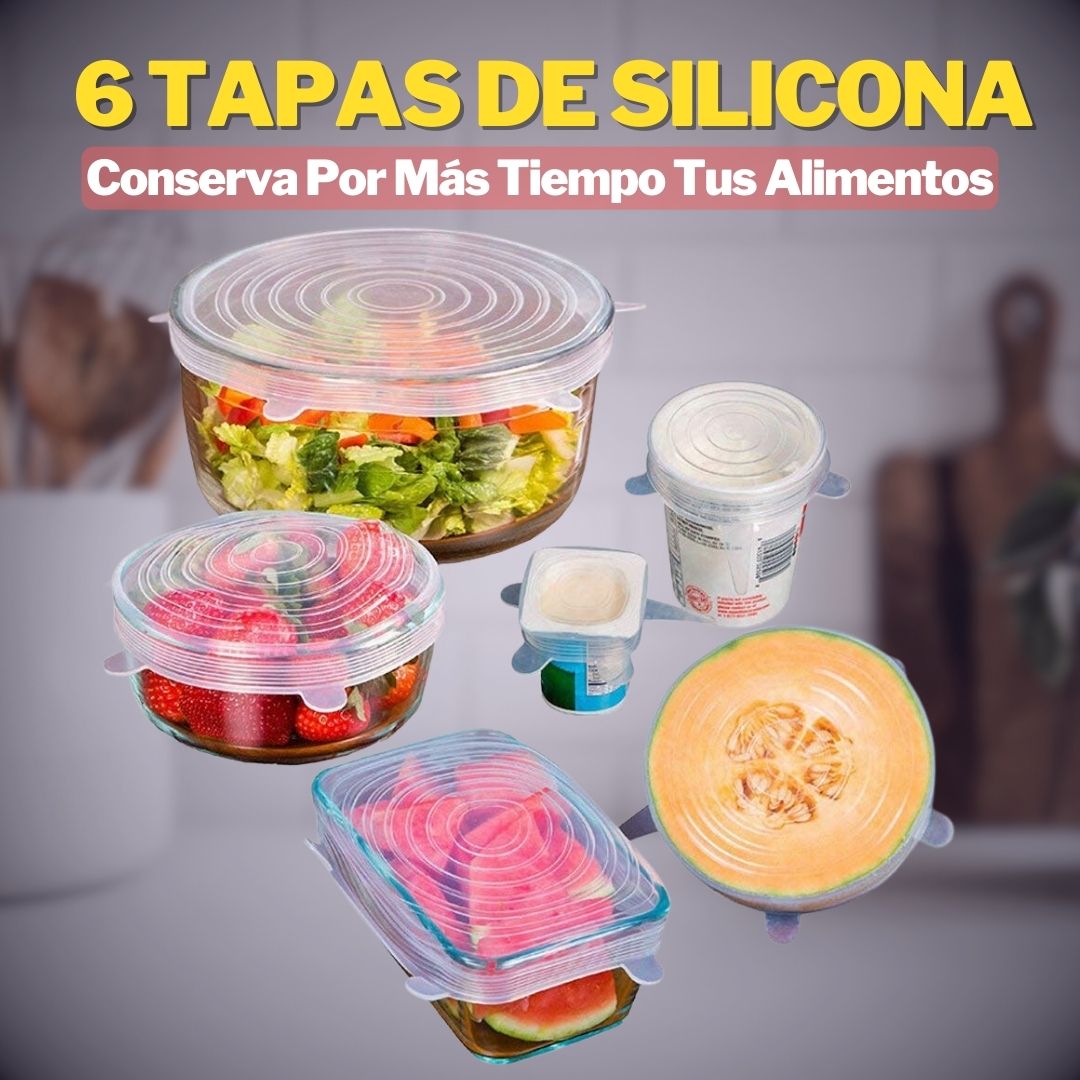 6 Tapas de Silicona Expandible 😍 -40% OFF